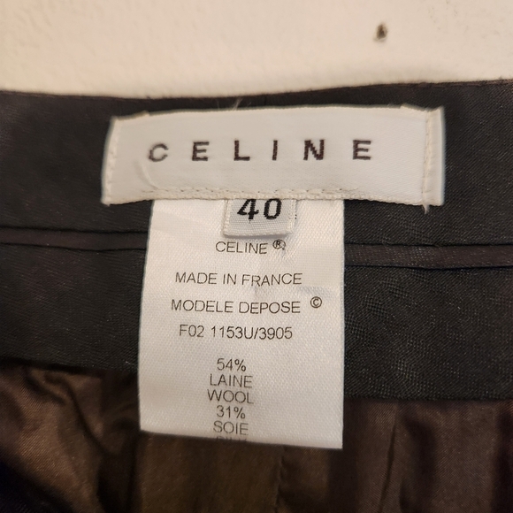 Celine Designer Vintage Gold Paisley Brocade Silk-Lined Pants | FR 40 - Picture 4 of 12